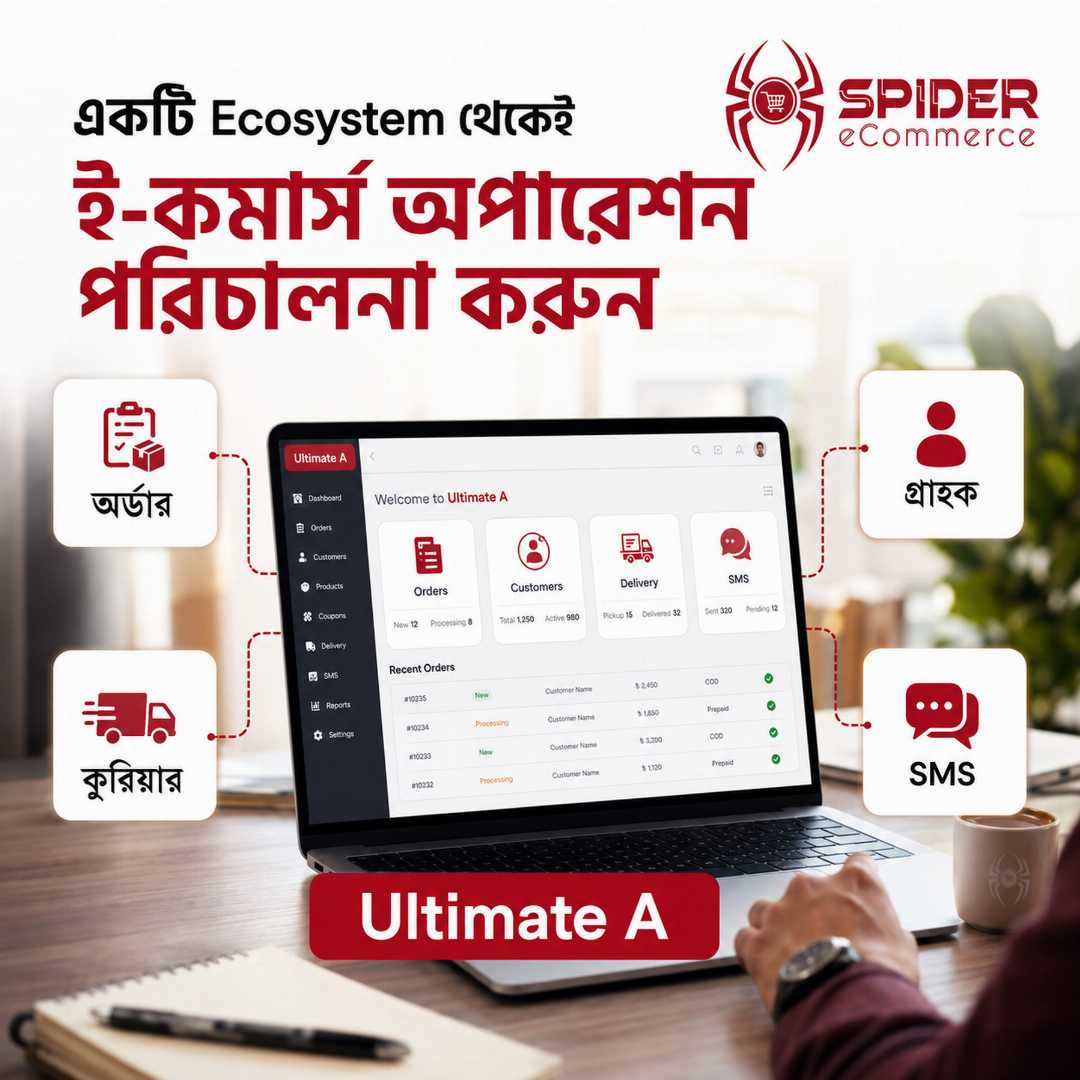 Ultimate A eCommerce package, eCommerce automation Bangladesh, Facebook Server-Side Tracking, incomplete order recovery, fraud checker, courier automation, SMS automation, Spider eCommerce